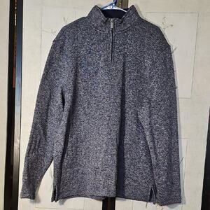 Club Room Blue Zip Up Sweater with Quarter Zip and Soft Texture